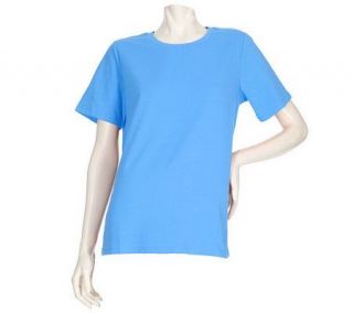 Denim & Co. Essentials Short Sleeve Crew Neck T Shirt   A199370