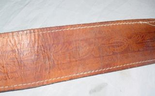 Old Tight Weave Creel With Tooled leather Strap