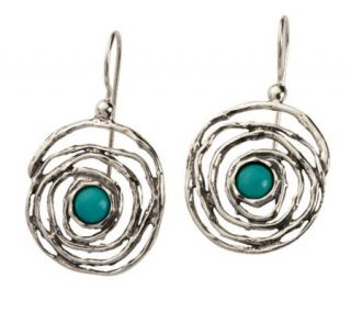 Or Paz Sterling Turquoise Swirl Earrings —