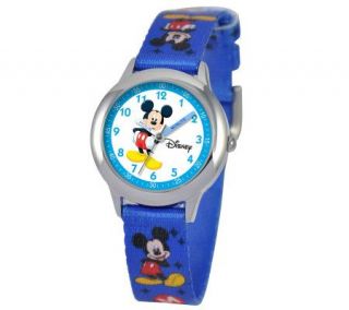Disney Kids Mickey Mouse Time Teacher StainlessWatch —