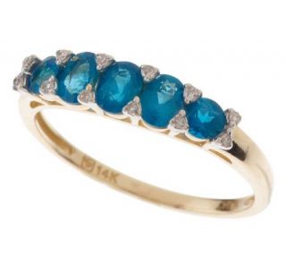 60 ct tw Brazilian Blue Apatite & Diamond Accent Ring, 14K Gold