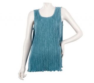 George Simonton Scoopneck Pleated Shell with Side Slits   A221771