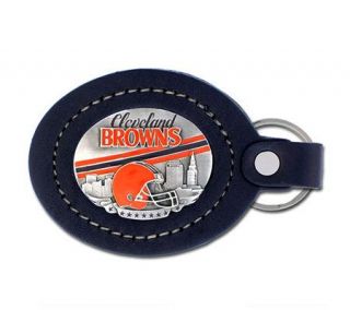 NFL Cleveland Browns Leather Key Ring —