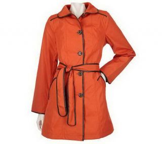 As IsDennis Basso Water Res istant Coat wit h Croco Trim —