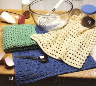 Crochet Dishcloth Pot Scrubber Patterns Dishrags Cotton