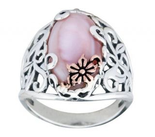 Carolyn Pollack Sterling Mother of Pearl Buttercup Ring   J312276