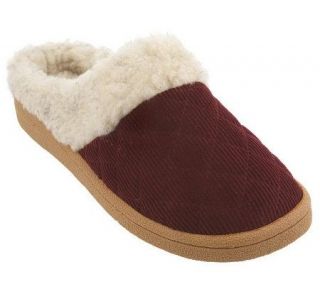Clarks Corduroy w/Sherpa Trim and Lining Slippers —