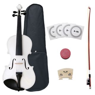 New Crescent 4 4 White Acoustic Violin Acc Full Set of Eleca Strings