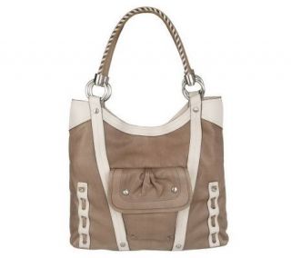 Makowsky Glove Leather Tote with Whipstitch Detail —