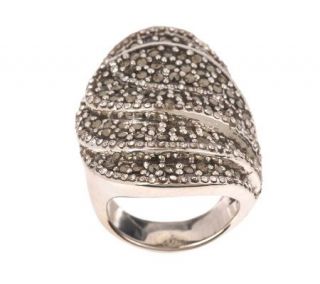 As Is Suspicion Sterling Bold Marcasite & Crystal Ring   J271477