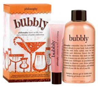 philosophy bubbly duo 8 oz 3 in 1 gel & lip shine in gift box