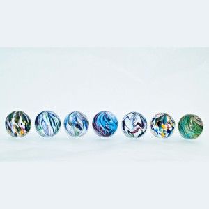 Limited Edition Set of 7 Davis Family Marbles, Limited Edition Set