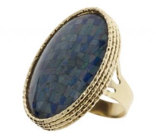 VicenzaGold Bold Oval Mosaic Opal Triplet Ring 14K Gold —