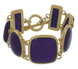 Rivka Friedman Multi Shape Gemstone Link Toggle Bracelet —