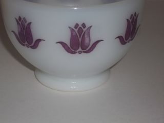 fire king cottage cheese bowls tulip purple yellow lot