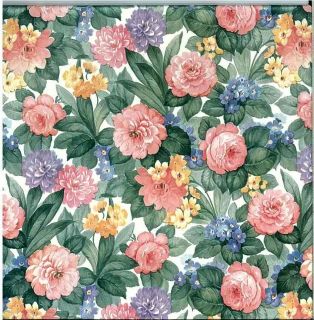 Wallpaper Floral Shand Kydd Cabbage Roses English Cottage Vintage D RS