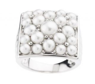 Honora Sterling Cultured Pearl Square Design Band Ring —