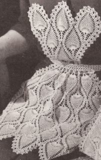 Vintage Crochet Pineapple Bib Tea Apron Cozy Pattern