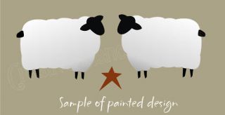 Stencil Primitive Sheep Star Country Folk Art Signs