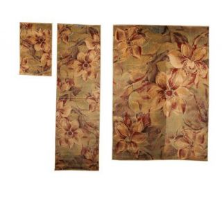 HomeReflections WindsweptFloral Set of Three Power Loomed Rugs