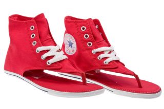 Converse Ct as Thong Women Red Canvas High Top Sandals