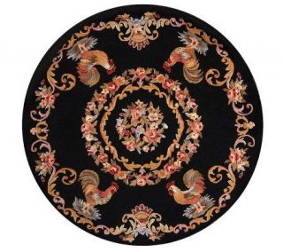 Royal Palace ProvenceRooster 5 Round Petit Point Wool Rug —