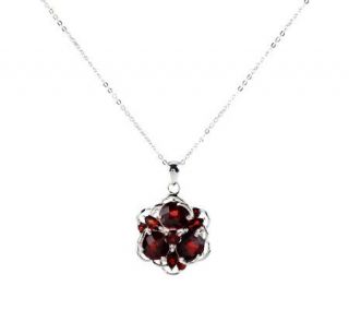 80 ct tw Mozambique Garnet Cluster Sterling Pendant w/ Chai — 