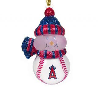 Los Angeles Angels All Star Light Up Snowmen Ornament Set —