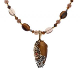 Carolyn Pollack Multi gemstone Sterling/Brass Necklace & Enhancer 