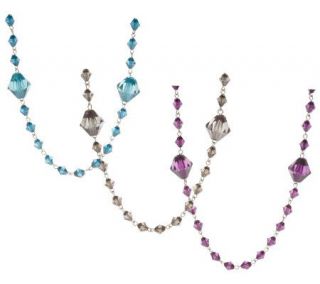 Set of Three Faceted Lucite Bead Holiday Fashion Necklaces —