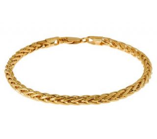 Veronese 18K Clad 7 1/4 Polished Wheat Bracelet —