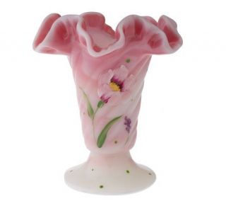 Fenton Art Glass Rosalene Swirl Vase —