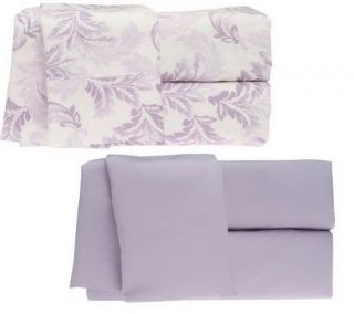 HomeReflections S/2 KG Microfiber Faye Solid & Leaf Sheets —