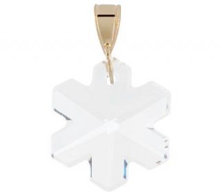 Snowflake Crystal Pendant w/Gift Box 14K Gold —
