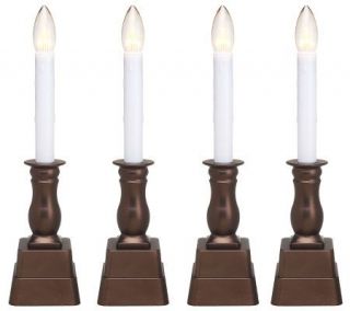 BethlehemLights Set of 4 BatteryOperated Window Candles with Timer