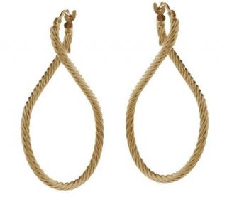 VicenzaGold Textured Figure Eight Hoop Earrings 14K Gold —
