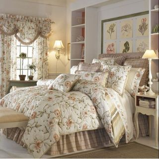 Carolina Croscill Coral Floral Queen Comforter Set