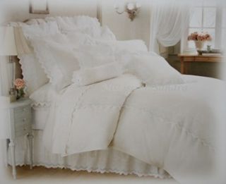 Court of Versailles Campagne Queen Sheet Set White Lace