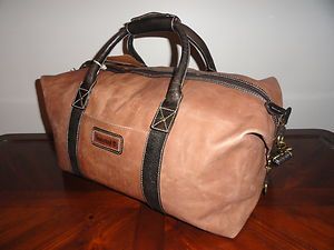 Nice Distressed Brown Leather TIMBERLAND Duffle Gym Travel Bag Large