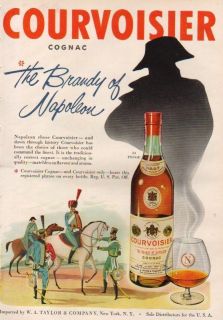 1952 Courvoisier VSOP Cognac Brandy French Soldier Ad