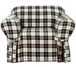 Sure Fit Soft Suede Plaid Chair Slipcover —