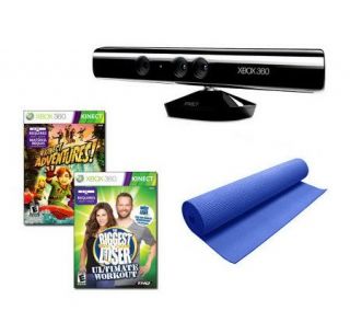 Xbox 360 Kinect Sensor Bar Bundle with 2 Gamesand Yoga Mat —