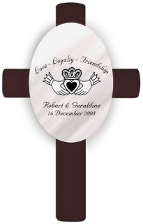 Personalized Irish Claddagh Wooden Wedding Cross