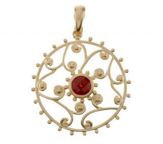 Laurie Kaiser Small Curlicue Gemstone Pendant 14K —