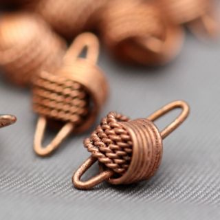 30 Vintage Copper Coated Steel Knot Pendant Charms Connectors 12mm