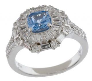 Epiphany Diamonique 1.95 ct tw Vivid Blue Ballerina Ring —