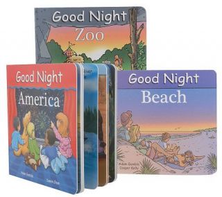 Set of 3 Goodnight Board Books w/ Kid Facts & Illustrations