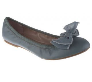 Tignanello Leather Ballet Flats with Bow Detail —