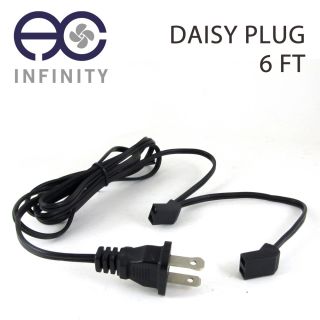  72 in 6 ft AC Fan Daisy Chain Power Plug Cord