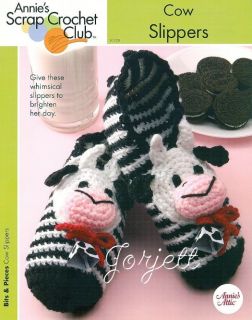 Cow Slippers in Adult Sizes Annies Crochet Pattern